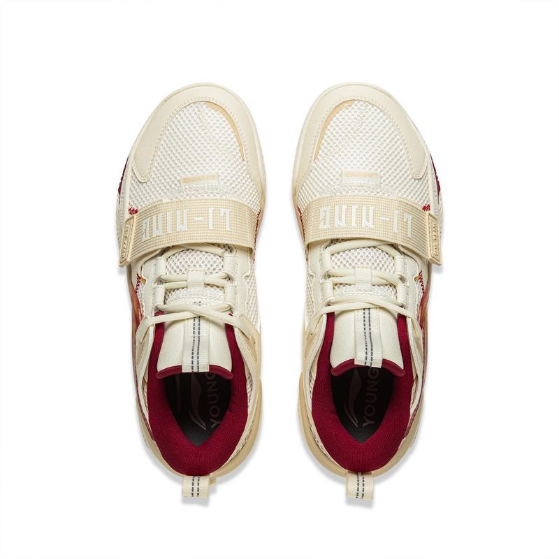 Li Ning Kids Burst Team Synthetic Leather Fashion Sports Simple Non-Slip Wear-Resistant Rebound Basketball Shoes Men Sneaker YKBV016-3