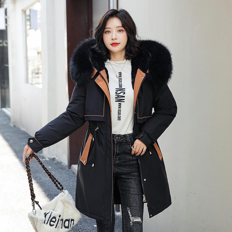 2026 Winter Women's Parker Jacket, Cotton Jacket, Waist Waist, Thin, Long Cotton Jacket, Large Size M-XXXL