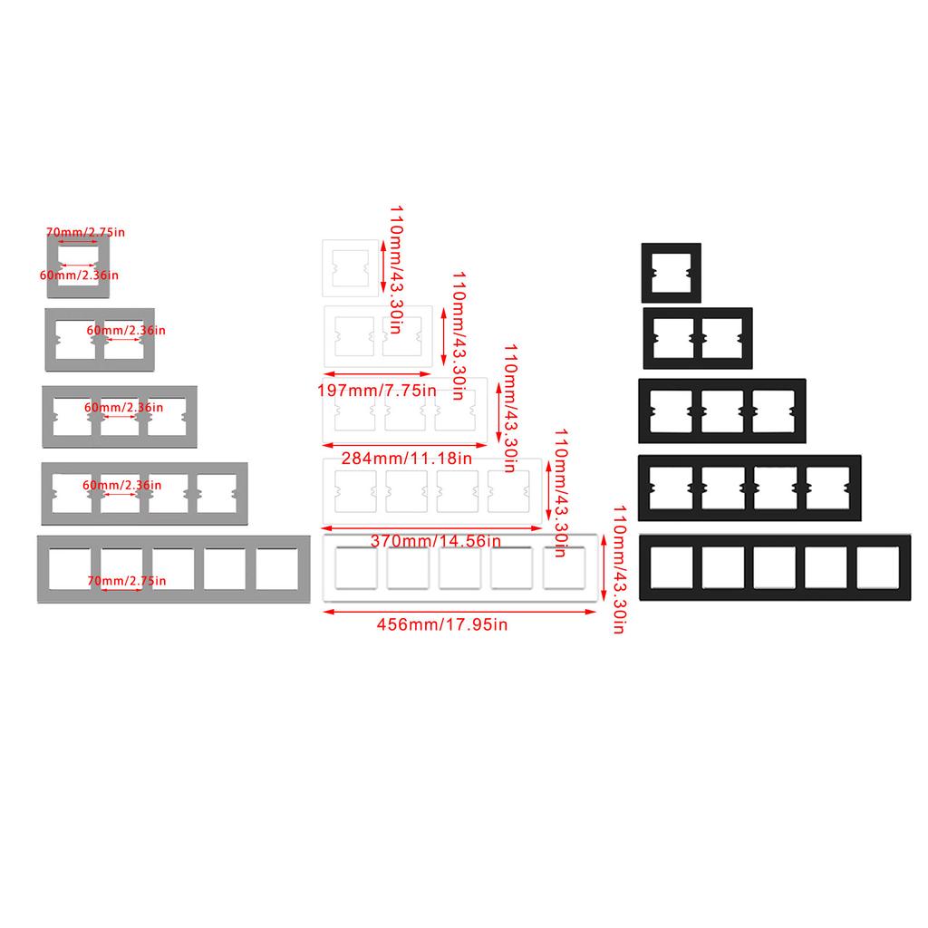 86 Type Wall Ceramic Tile Switches Panel Hole Cover Plastic Switches Socket Frame Wall Panels Decorative Frame Cover