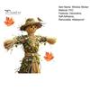 Holiday Party Window Ornament Scarecrow Stickers with Realistic Maple Leaf, Pastoral Decals, Waterproof Farmhouse Fall Decorations PVC Static