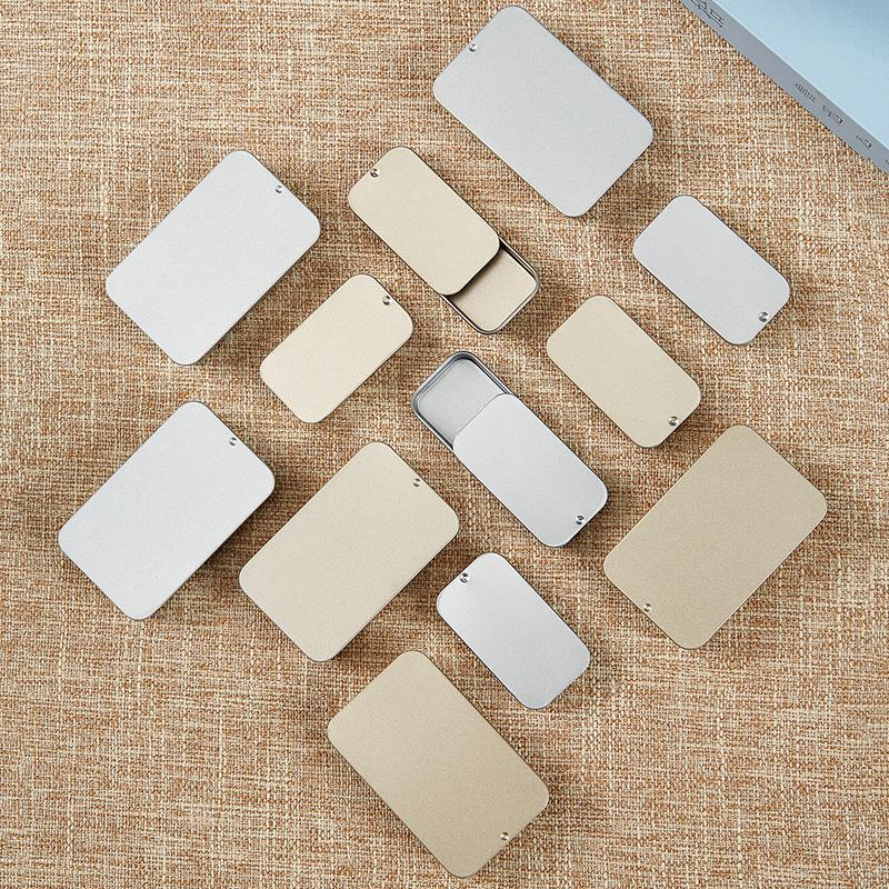 Tinplate Mini Metal Box Slide Cover Storage Box Wedding Jewelry Pill Cases Portable Tin Boxes Container Cosmetic Organizer