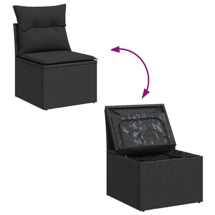 VidaXL Garden Lounge Set with Cushions 6 Pcs, Patio Sofas, Patio Furniture Set, Outdoor Furniture, Black 3256391