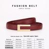 Women's Fashionable Gold Buckle Leather Belt - Versatile Cowhide Waistband for Dresses and Pants