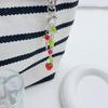 Strawberry Leaf Pendant Sweet Phone Chain Strap Hangings Decoration Keychain Lanyard Small Gift for Women Girls
