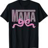 Checkered Pink Bow Mama Graphic Tshirt Breathable Cotton Short Sleeve Crewneck Tee Daily Wear