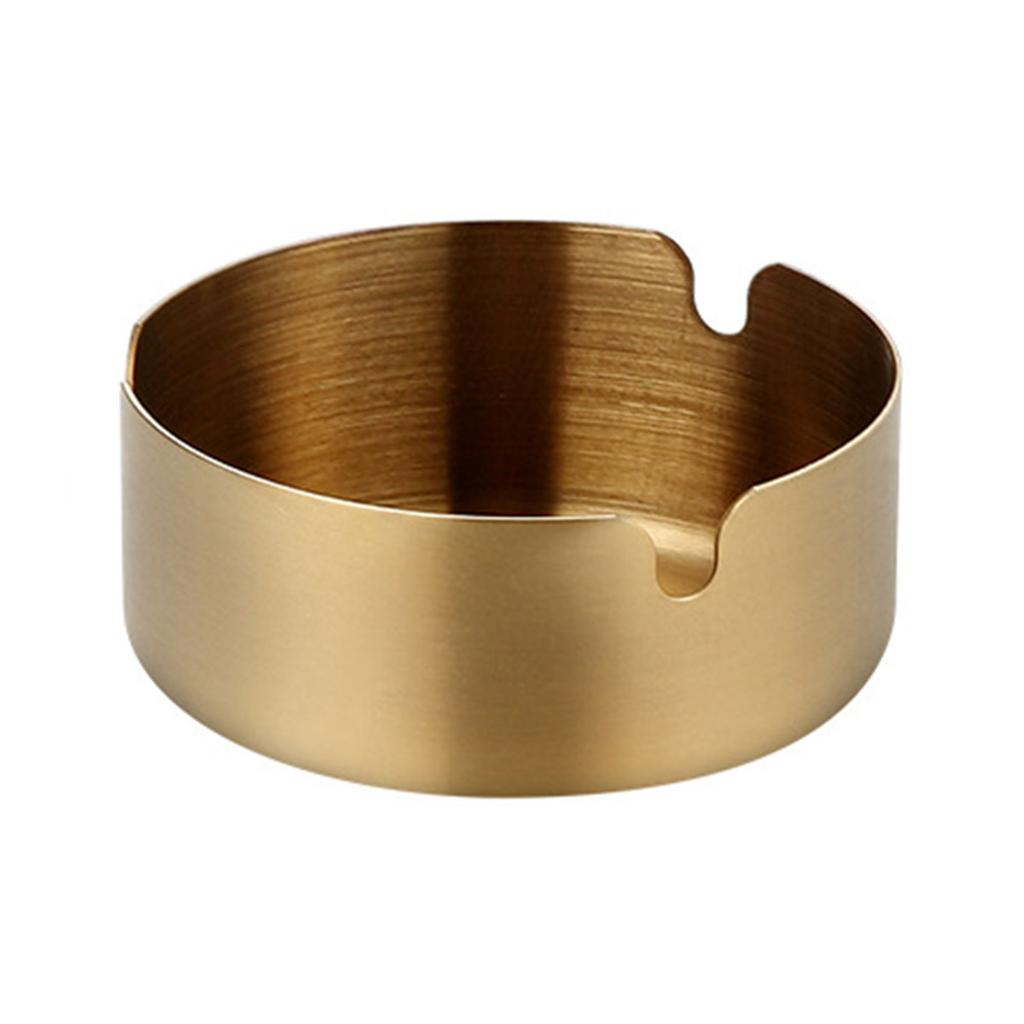 1Pc Smoke Ashtray Stainless Steel Cigarette Ash Silver Metal Ash Holder Heavy Duty Tabletop Ashtray For Hotels Restaurant Bar