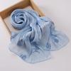 Glitter Floral Embroidery Hijab 70*175CM Crinkle Plain Scarves Fashion Islamic Head Wrap  For Women