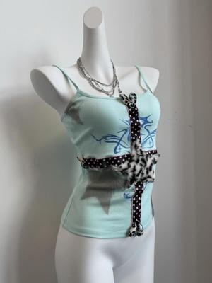 Y2k Style Aesthetic Sweet Sexy Tank Tops Women Summer Sleeveless Casual Clothes Harajuku Leopard Print Cropped Grunge Emo Girls