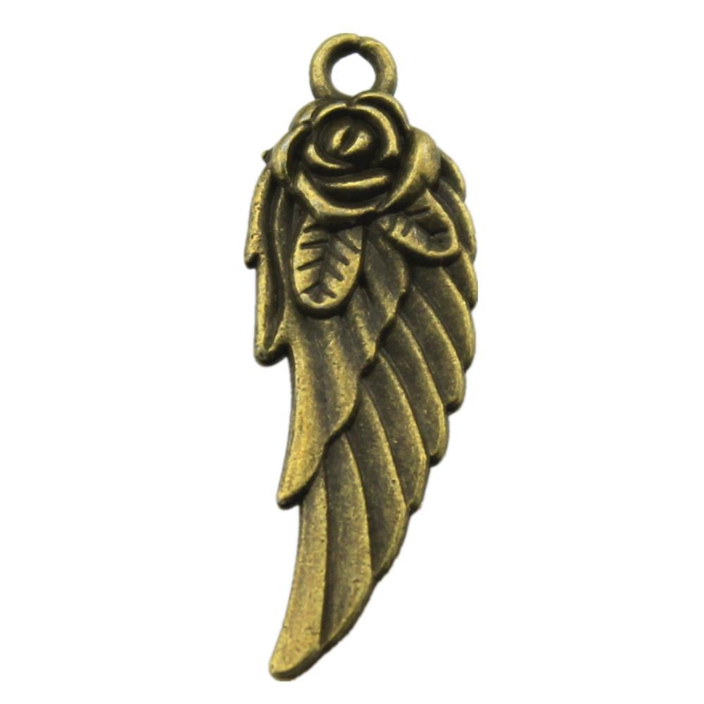 Feather Wing Charms Antique Alloy Pendants For Bohemian Jewelry Making