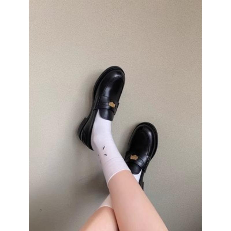 Sheepskin version~ retro small gold coin matte women's genuine leather flat-soled small leather shoes