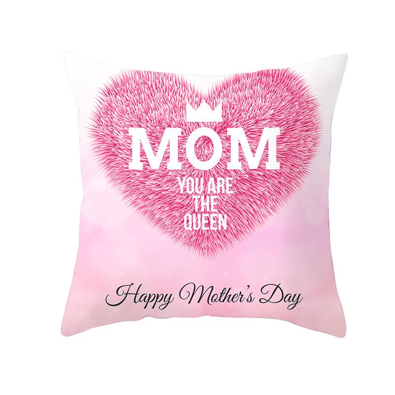 Mother's Day Pillow Peach Skin Printed Pillow Cover Sofa Cushion Cover Car Cushion Cover Home Decoration
