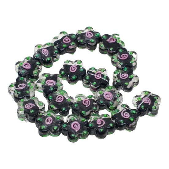 

20 шт. Цветочные стеклянные бусины для изготовления украшений своими руками Ручная работа Браслеты Ожерелья Серьги Аксессуары Цветные бусины Материалы для изготовления украшений своими руками чёрный