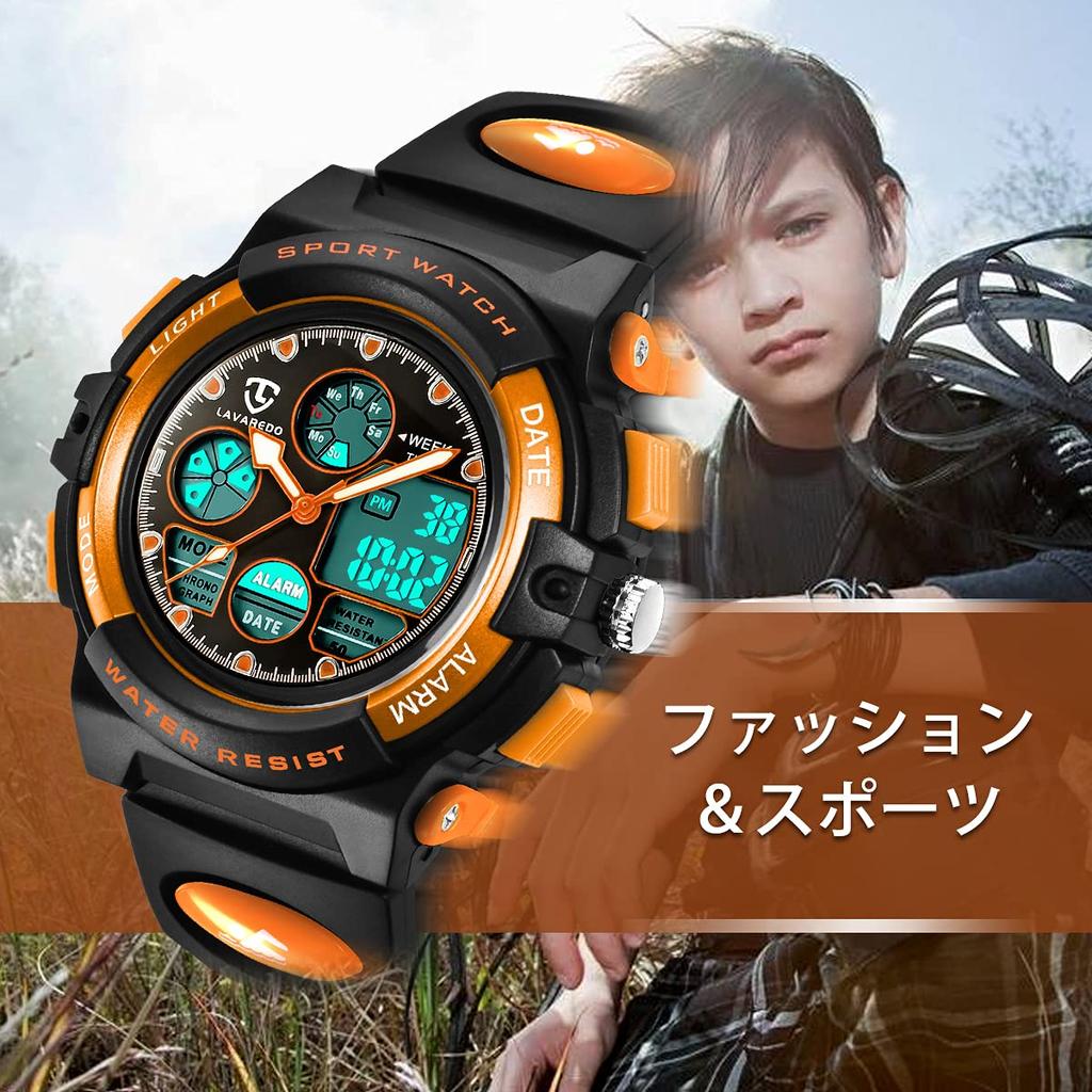 Watch Boys Sports Watch Outdoor Multifunctional Waterproof Alert Date Day Display Dual Time LED Analog Display Girls Boys Digital Watch Children's