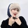 Winter Tough Leather Earflap Military Hat Navy