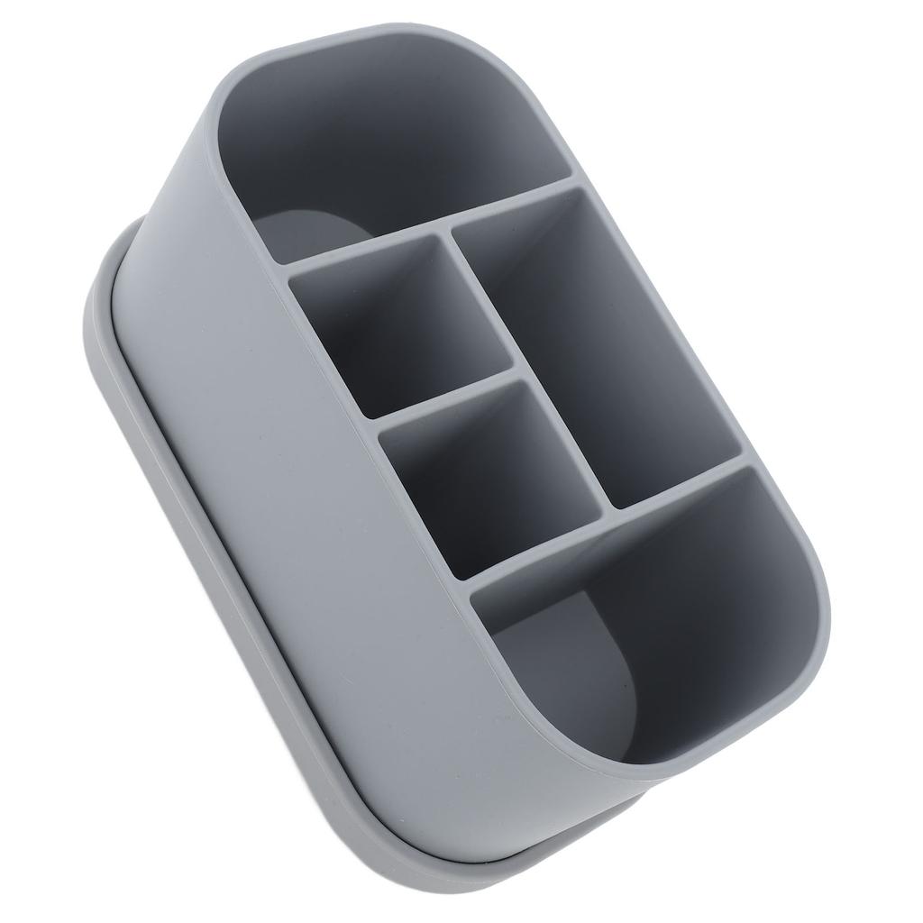 Silicone Toothbrush Toothpaste Holder Multipurpose 5 Slots Drainage Holes Bathroom Countertop