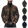Men'S Breathable Solid Color Jacket Mens Medium Long Cotton Jacket Leisure Pocket Washed Cotton Tooling Cotton
