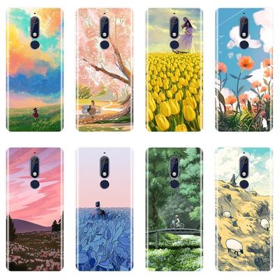 Funda Blanda de Silicona para Teléfono para Nokia 2.1 3.1 5.1 6.1 7.1 Plus Dibujos Animados Flor Niña Floral Cubierta Trasera para Nokia 2.1 3.1 5.1 6.1 7.1