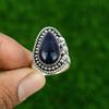 Sodalite Gemstone 925 Silver Engagement Handmade Statement Bezel Ring Jewelry