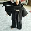 1/12 Samurai Kimono Clothes + Scarf for Clown 6" 6 inches 1:12 Action Figure Doll Clothes (Black)