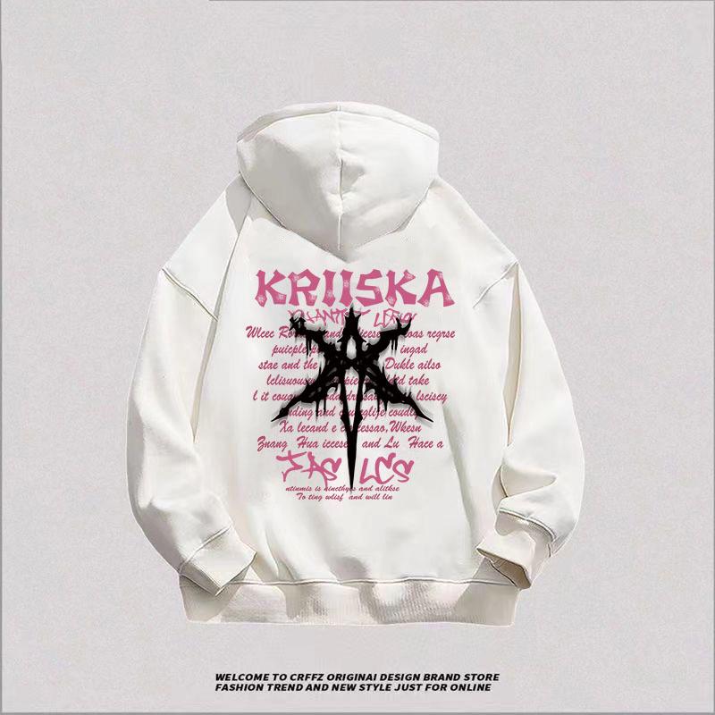 

Американский худи оверсайз 500 г - Осень/Зима Нишевый Дизайн Уличная Одежда, Свободный Крой, Принт, Длинный Рукав. M