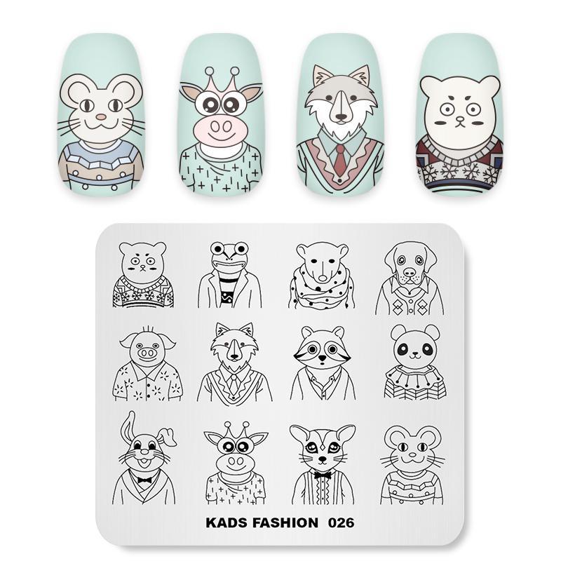 Kads Nagelstempelplatte – Motive Mit Stern, Mond & Katze, 7x8 Cm, Edelstahl, Für Nailart Zu Hause