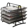 Four Layer Metal Mesh Office File Rack Desktop Organizer