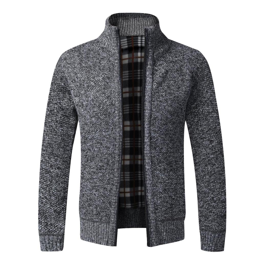 Cardigan cald de toamnă iarnă pentru bărbați, pulovere din fleece, jachete cu fermoar complet, croială slim fit, marcă de lux, palton pulover tricotat, jerseu american