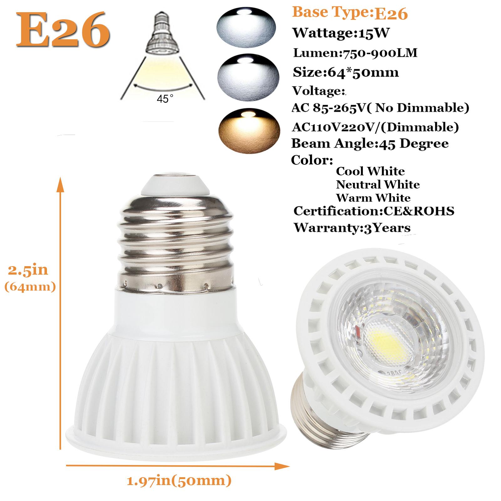 

10pcs/LOT 5W COB Light Bulbs 45 Beam Angle 110V 220V Dimmable E26 E27 GU10 LED Spotlight for Home Office Table Lamp Downl Yes