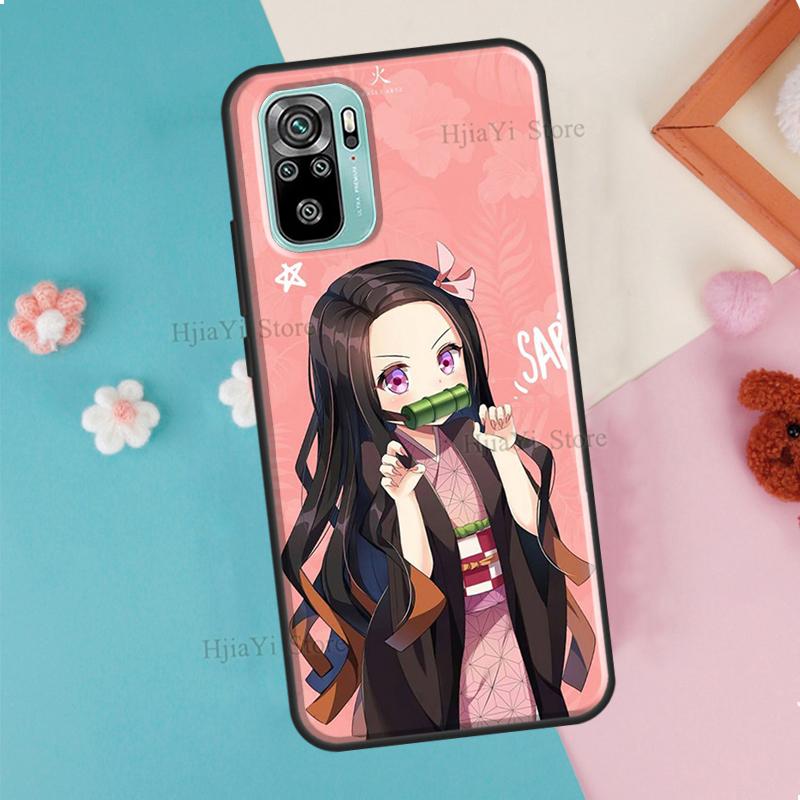 Demon Slayer Kamado Nezuko Hülle für Redmi 9 9A 9C 9T 7A 8A für Xiaomi Redmi Note 8 Pro 9S 8T Note 7 9 10 Pro Hülle