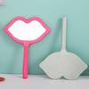 1Pc Handheld Makeup Mirror Lip Shape Makeup Vanity Mirror With Handle Hand Mirror Salon Compact Mirrors Cosmetic Mirror For Women