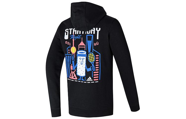 Adidas Sweatshirts Men s Black Hooded Moderate Regular H31259 S