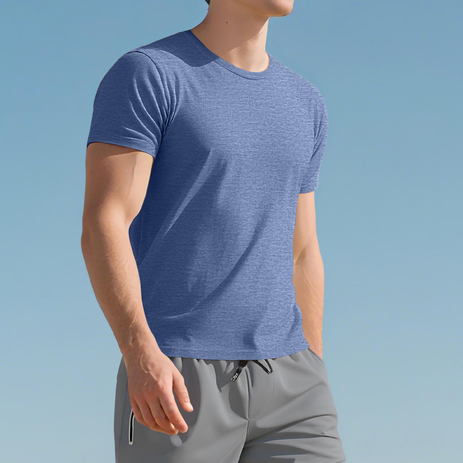 

Men s Fitness Casual Breathable Base Sports Running Undershirt Short Sleeves XXXL