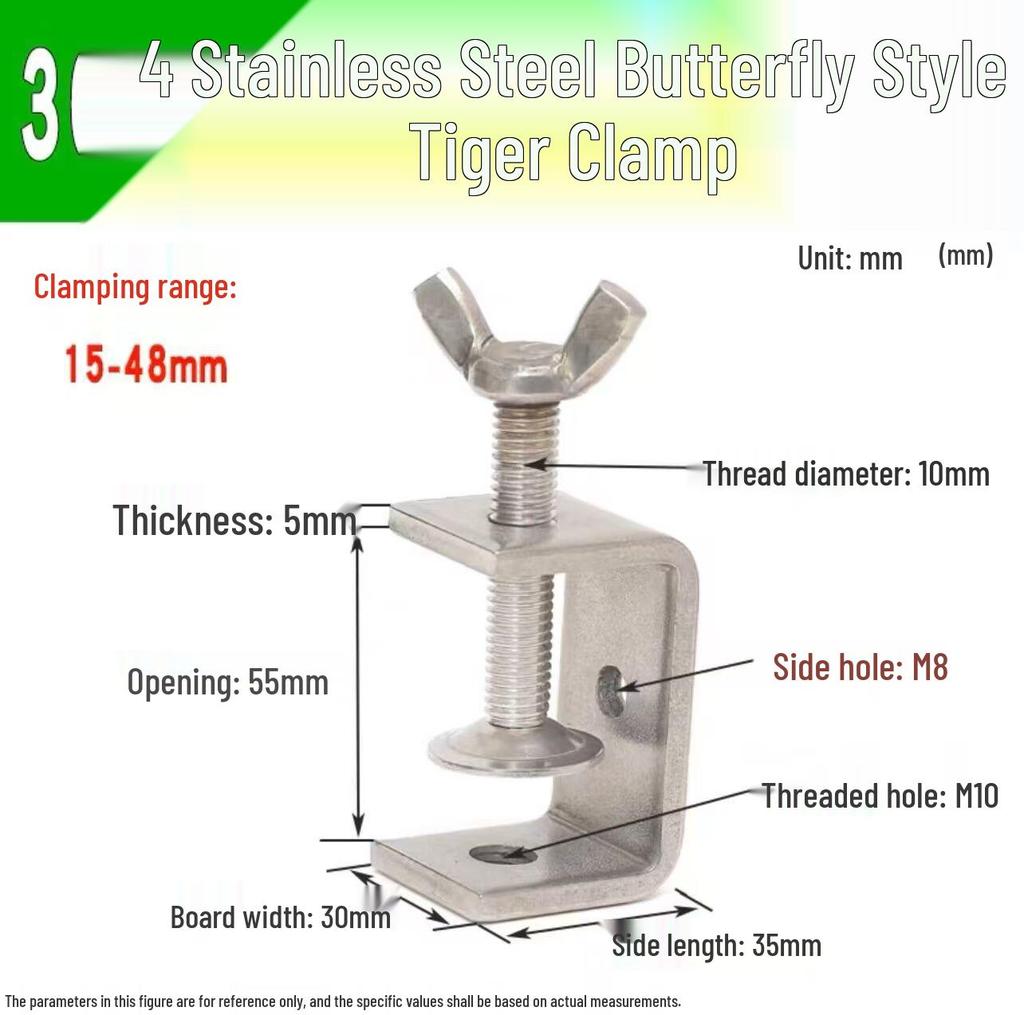 304 Stainless Steel Hand-Tightened U-Type/C-Type Pipe Clamp Fixture