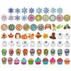 8/12PCS Diamond Painting Fridge Magnets Sticker Thanksgiving Refrigerator Magnets for Fridge Whiteboards Car Mailbox Decoration