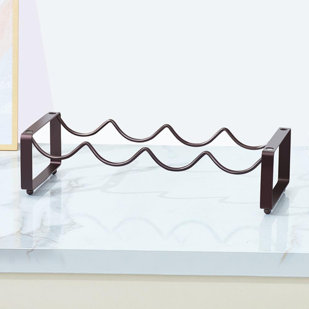 Stackable Wine Bottle Rack 4 Bottles Capacity Compact Wine Holder Stand Space Saving Elegant Wine Storage Organizer Cabinet кофейный