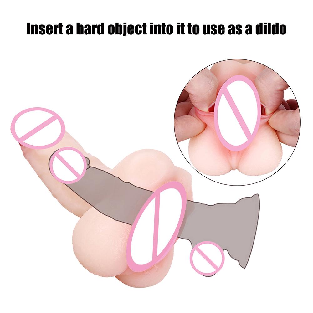2 In 1 Realistic Pussy with Real Big Penis Enlarger Sleeve Vagina Anus Masturbation Sex Toys for Men Women Adult Erotic Supplies