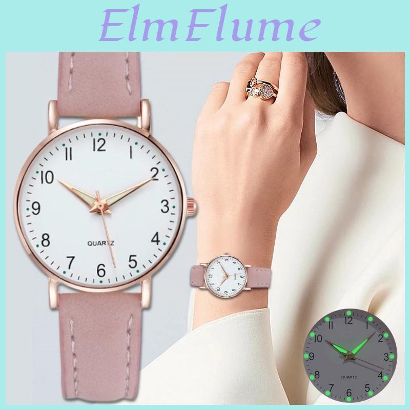 Mode Damen Luxus Lederarmband Analog Quarzuhr Leuchtende Damenuhr