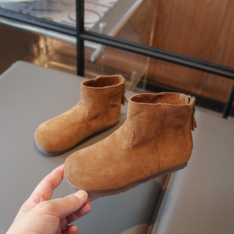 Mädchen Kurzstiefel aus mattem Leder - Herbst 2025 Trendiger Prinzessinnen-Stil
