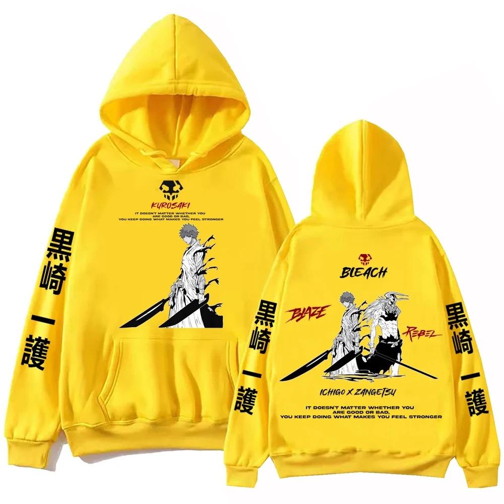 

Блич Ичиго Куросаки Аниме Худи Харадзюку Хип-хоп Осень Зима Флис Уличная одежда XXXL