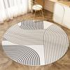 Modern Minimalist Round Doormat - Absorbent  Non-Slip Bedside Rug for Bedroom Entrance Living Room Carpet - Home Decor