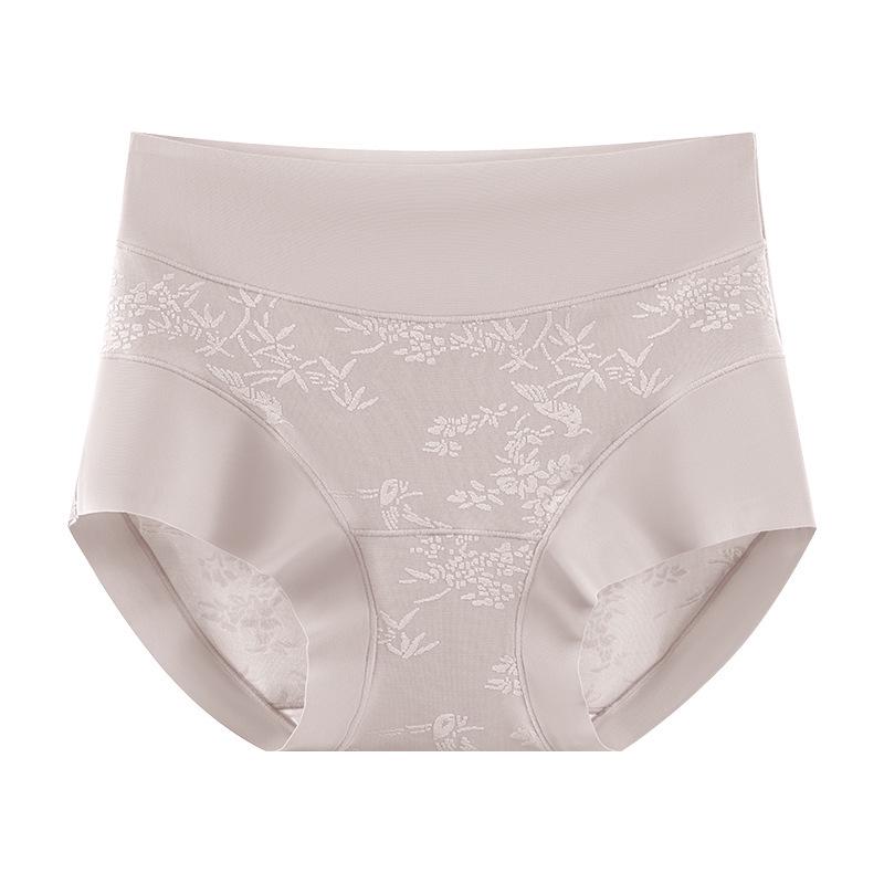 Embossed Jacquard High-Waist Sculpting Underwear: Butt-Lifting, Tummy-Control, Seamless, Breathable, Antibacterial for Women