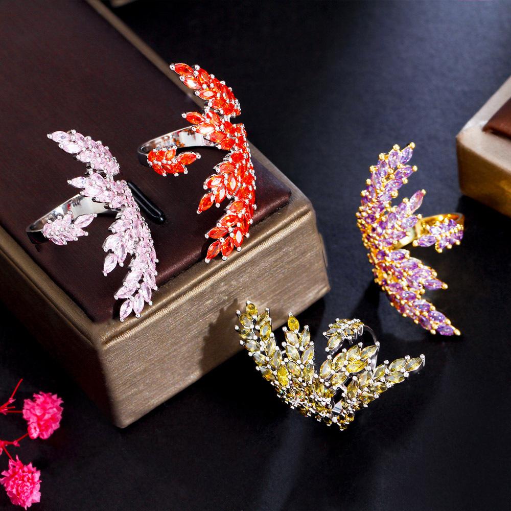 Cold Wind Branches Full Of Diamonds Open Ring Super Flash Adjustable Zircon Index Finger Ring