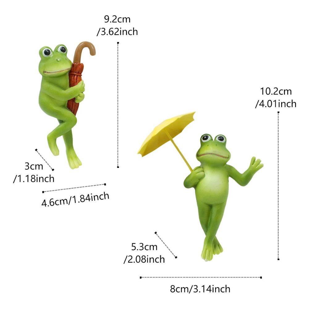 Green Atmosphere Umbrella Frogs Flower Pot Pendant Frogs Sculpture  Outdoor Home Decoration