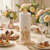 Iron Tree Paper Towel Holder Free Standing Gold Vertical Paper Shelf Decorative One-handed Tear Roll Paper Towel Holder