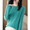 Damen Pullover Herbst Winter Langarm Pullover O-Ausschnitt Warmer Pullover Koreanische Mode Unterziehshirts Lockerer Jumper