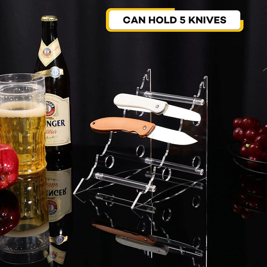 New 2pcs 4-layer Transparent Acrylics Detachable Cutting Tool Display Rack Pocket Knifes Fruit Knife Multi Functional Storage