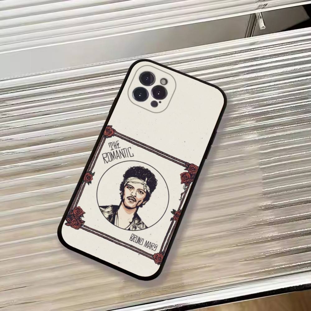 Singer Bruno M-Mars Phone Case For iPhone 17,16,15,14,13,12,11 Plus,Pro Max,XS,Soft Black Cover
