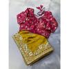Party Wear Premium Rangoli Silk Saree – Elegant Wedding Collection with Embroidery Lace Border & Digital Print Blouse