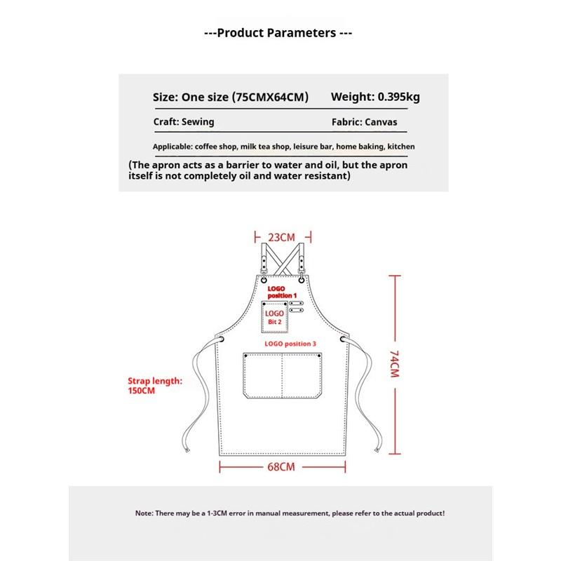 New Fashion Canvas Kitchen Aprons For Woman Men Chef Work Apron For Grill Restaurant Bar Shop Cafes Beauty Nails Studios Uniform