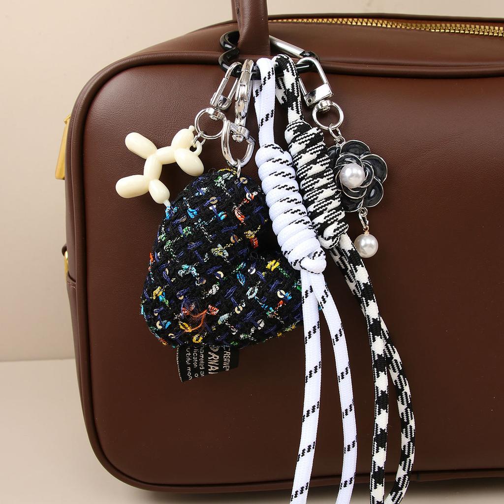 Moda ins tessuto ragazza amore fiocco corda intrecciata borsa senso di alta gamma ciondolo appeso stile miu ciondolo borsa a vento